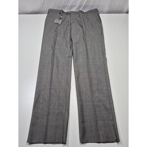 Rossetti Dress Pants Mens 44x36 Gray Wool Flat Front Straight Unhemmed NWT